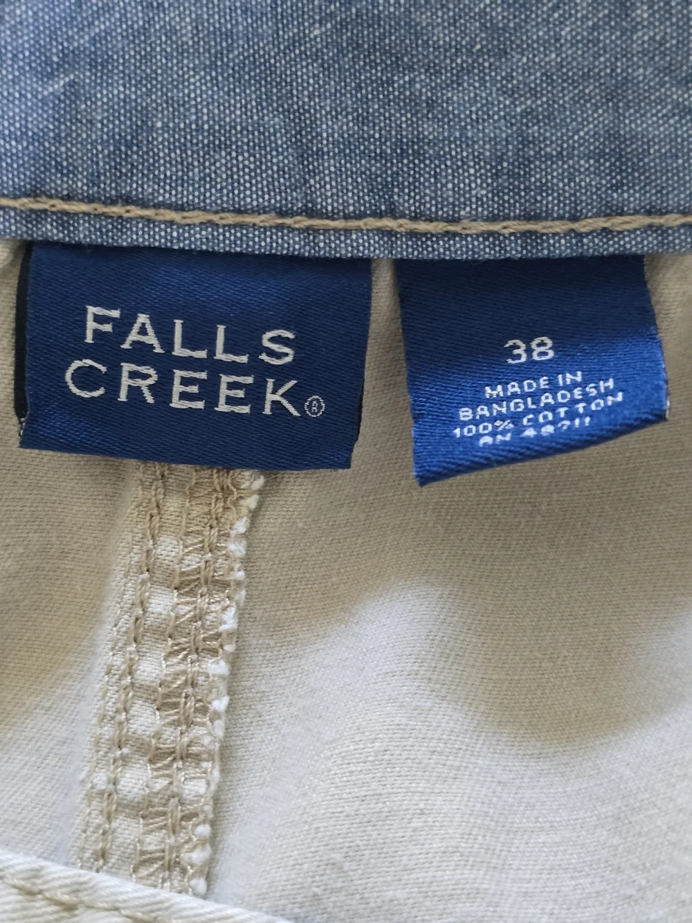 Falls Creek Men's Tan Cargo Shorts with Subtle Leaf Print